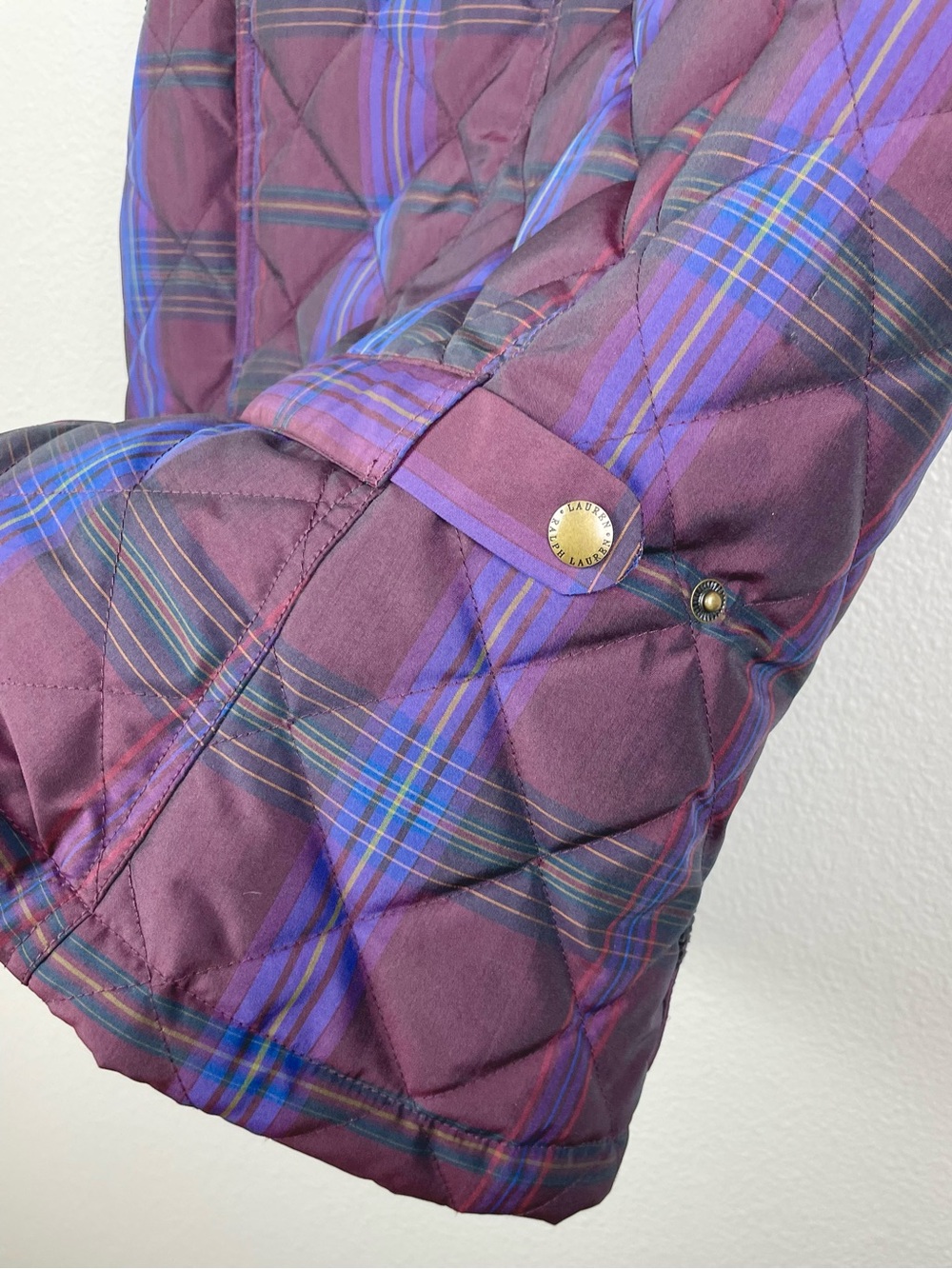 Lauren Ralph Lauren Women's Large Tartan Plaid Quilted Full Zip Vest Equestrian - Picture 14 of 16